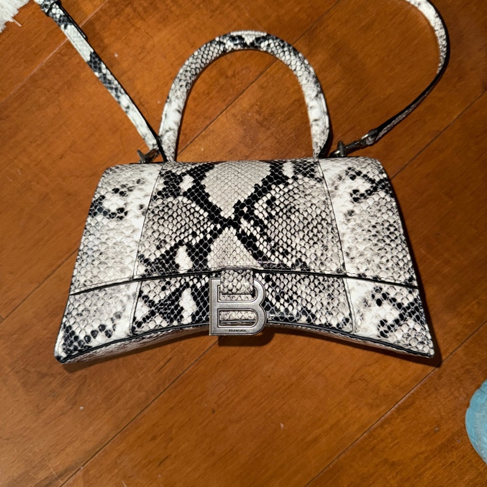Balenciaga Hourglass Snake Print Handbag